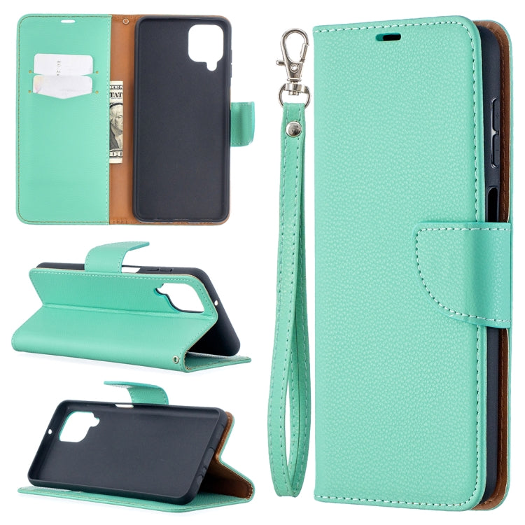 For Samsung Galaxy A12 Litchi Texture Pure Color Horizontal Flip PU Leather Case with Holder & Card Slots & Wallet & Lanyard(Green) by buy2fix