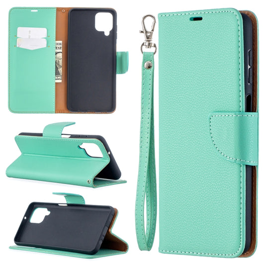 For Samsung Galaxy A12 Litchi Texture Pure Color Horizontal Flip PU Leather Case with Holder & Card Slots & Wallet & Lanyard(Green) by buy2fix