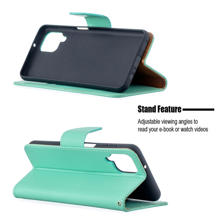 For Samsung Galaxy A12 Litchi Texture Pure Color Horizontal Flip PU Leather Case with Holder & Card Slots & Wallet & Lanyard(Green) by buy2fix