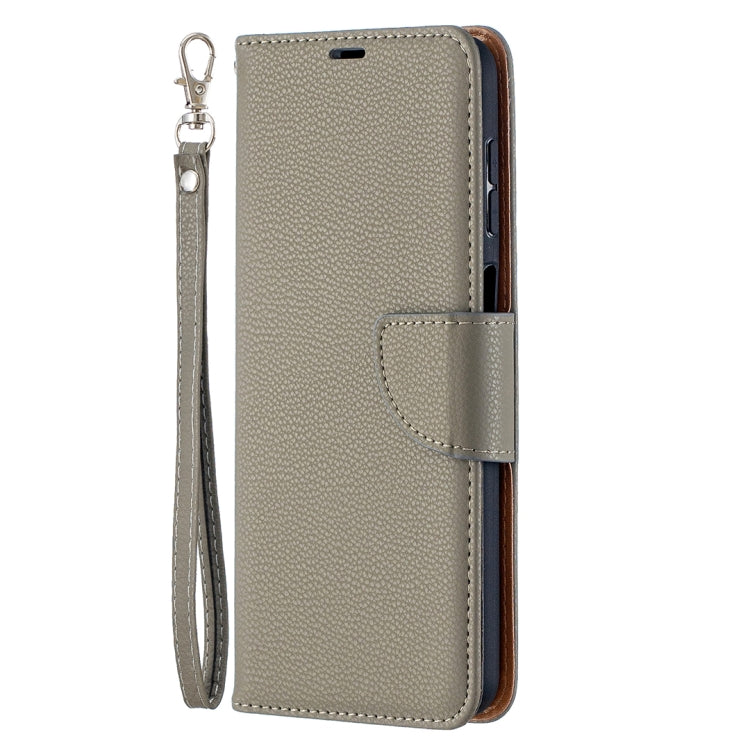 For Samsung Galaxy A12 Litchi Texture Pure Color Horizontal Flip PU Leather Case with Holder & Card Slots & Wallet & Lanyard(Grey) by buy2fix