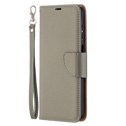 For Samsung Galaxy A12 Litchi Texture Pure Color Horizontal Flip PU Leather Case with Holder & Card Slots & Wallet & Lanyard(Grey) by buy2fix