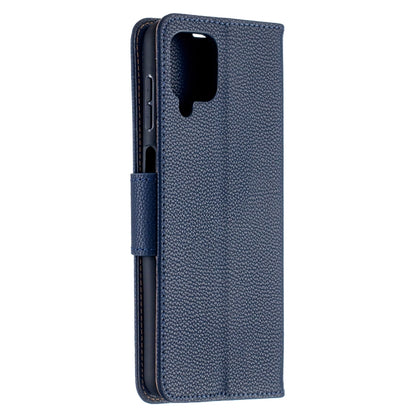 For Samsung Galaxy A12 Litchi Texture Pure Color Horizontal Flip PU Leather Case with Holder & Card Slots & Wallet & Lanyard(Dark Blue) by buy2fix