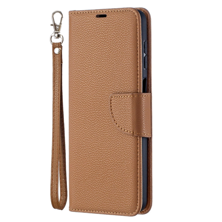 For Samsung Galaxy A12 Litchi Texture Pure Color Horizontal Flip PU Leather Case with Holder & Card Slots & Wallet & Lanyard(Brown) by buy2fix