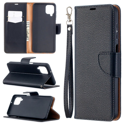For Samsung Galaxy A12 Litchi Texture Pure Color Horizontal Flip PU Leather Case with Holder & Card Slots & Wallet & Lanyard(Black) by buy2fix