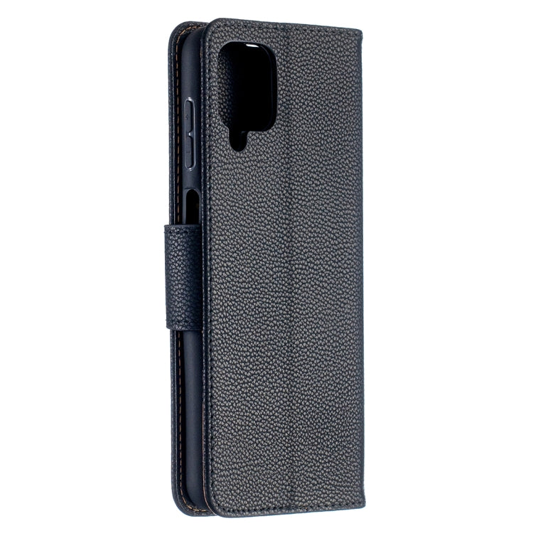 For Samsung Galaxy A12 Litchi Texture Pure Color Horizontal Flip PU Leather Case with Holder & Card Slots & Wallet & Lanyard(Black) by buy2fix