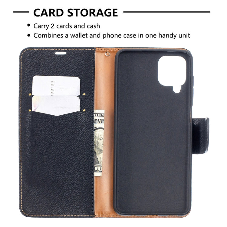 For Samsung Galaxy A12 Litchi Texture Pure Color Horizontal Flip PU Leather Case with Holder & Card Slots & Wallet & Lanyard(Black) by buy2fix