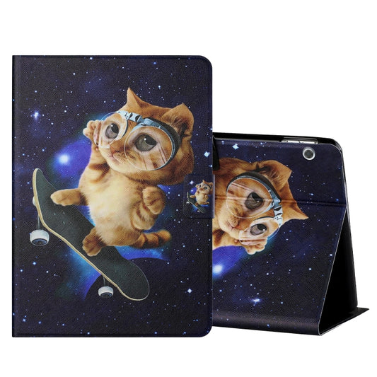 For Huawei MediaPad T5 10 inch Colored Drawing Horizontal Flip Leather Case with Holder & Card Slots(Skateboard Cat) - Huawei by buy2fix | Online Shopping UK | buy2fix