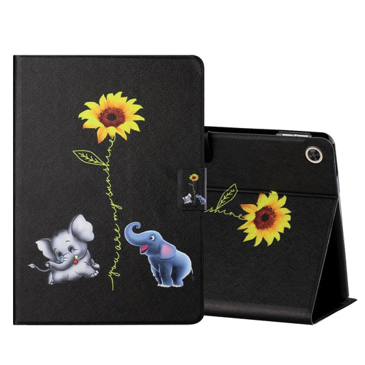 For Huawei Honor Pad 6 / X6 & Enjoy 2 & MatePad T10 / T10S Colored Drawing Horizontal Flip Leather Case with Holder & Card Slots(Elephant) - Honor by buy2fix | Online Shopping UK | buy2fix