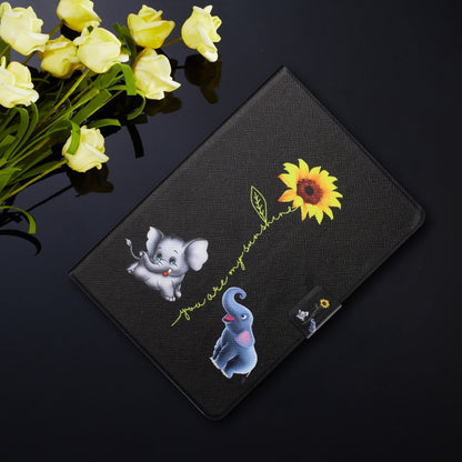 For Samsung Galaxy Tab S6 Lite P610/P615 Colored Drawing Horizontal Flip Leather Case with Holder & Card Slots(Elephant) - Tab S6 Lite P610 / P615 by buy2fix | Online Shopping UK | buy2fix