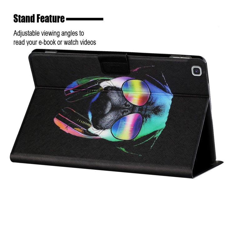 For Samsung Galaxy Tab S6 Lite P610/P615 Colored Drawing Horizontal Flip Leather Case with Holder & Card Slots(Eye Dog) - Tab S6 Lite P610 / P615 by buy2fix | Online Shopping UK | buy2fix
