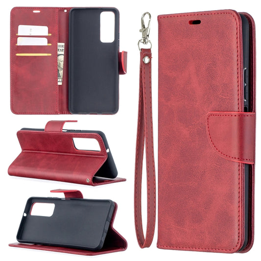 For Huawei P smart 2021 / Y7a Retro Lambskin Texture Pure Color Horizontal Flip PU Leather Case with Holder & Card Slots & Wallet & Lanyard(Red) - Huawei Cases by buy2fix | Online Shopping UK | buy2fix