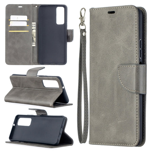 For Huawei P smart 2021 / Y7a Retro Lambskin Texture Pure Color Horizontal Flip PU Leather Case with Holder & Card Slots & Wallet & Lanyard(Grey) - Huawei Cases by buy2fix | Online Shopping UK | buy2fix