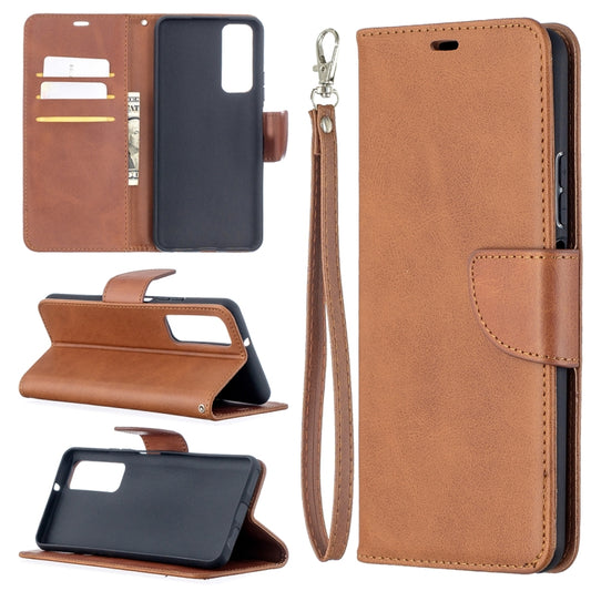 For Huawei P smart 2021 / Y7a Retro Lambskin Texture Pure Color Horizontal Flip PU Leather Case with Holder & Card Slots & Wallet & Lanyard(Brown) - Huawei Cases by buy2fix | Online Shopping UK | buy2fix