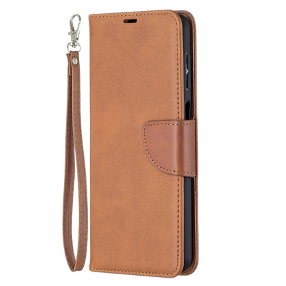 For Samsung Galaxy A12 Retro Lambskin Texture Pure Color Horizontal Flip PU Leather Case with Holder & Card Slots & Wallet & Lanyard(Brown) by buy2fix