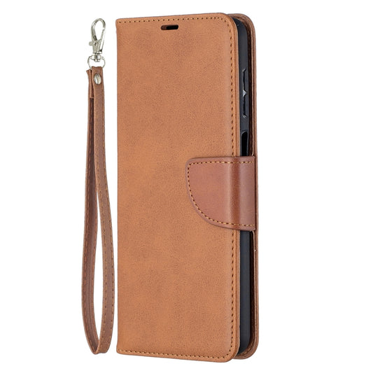 For Samsung Galaxy A12 Retro Lambskin Texture Pure Color Horizontal Flip PU Leather Case with Holder & Card Slots & Wallet & Lanyard(Brown) by buy2fix