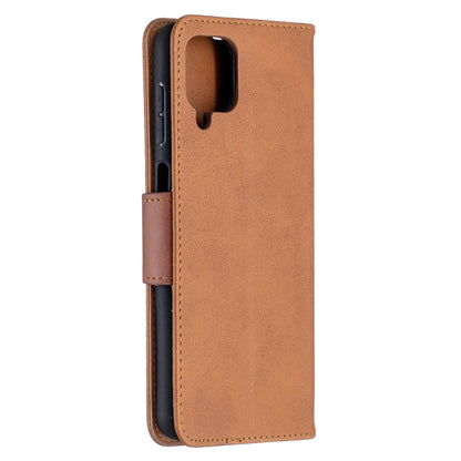 For Samsung Galaxy A12 Retro Lambskin Texture Pure Color Horizontal Flip PU Leather Case with Holder & Card Slots & Wallet & Lanyard(Brown) by buy2fix