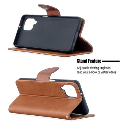 For Samsung Galaxy A12 Retro Lambskin Texture Pure Color Horizontal Flip PU Leather Case with Holder & Card Slots & Wallet & Lanyard(Brown) by buy2fix