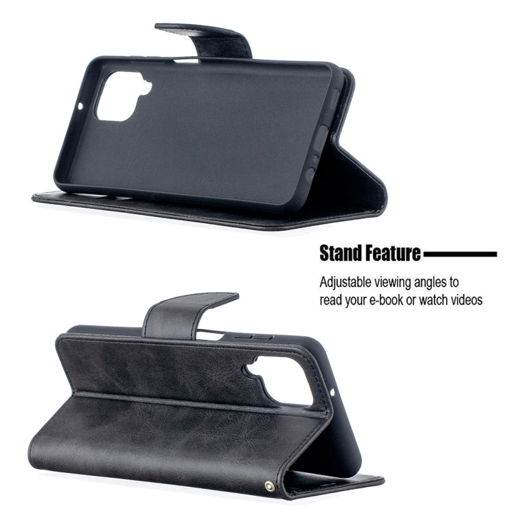 For Samsung Galaxy A12 Retro Lambskin Texture Pure Color Horizontal Flip PU Leather Case with Holder & Card Slots & Wallet & Lanyard(Black) by buy2fix