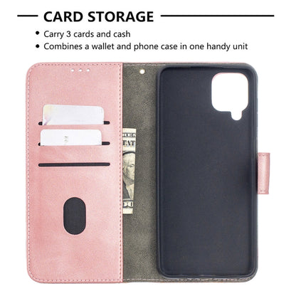 For Samsung Galaxy A12 Matching Color Crocodile Texture Horizontal Flip PU Leather Case with Wallet & Holder & Card Slots(Rose Gold) by buy2fix