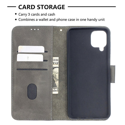 For Samsung Galaxy A12 Matching Color Crocodile Texture Horizontal Flip PU Leather Case with Wallet & Holder & Card Slots(Grey) by buy2fix