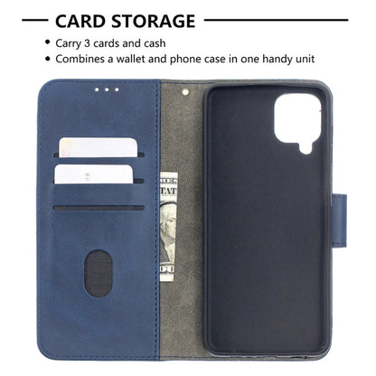 For Samsung Galaxy A12 Matching Color Crocodile Texture Horizontal Flip PU Leather Case with Wallet & Holder & Card Slots(Blue) by buy2fix