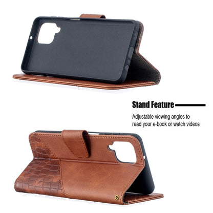 For Samsung Galaxy A12 Matching Color Crocodile Texture Horizontal Flip PU Leather Case with Wallet & Holder & Card Slots(Brown) by buy2fix