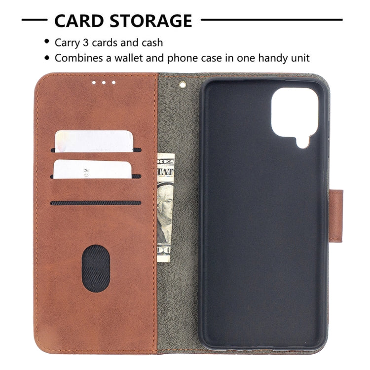 For Samsung Galaxy A12 Matching Color Crocodile Texture Horizontal Flip PU Leather Case with Wallet & Holder & Card Slots(Brown) by buy2fix