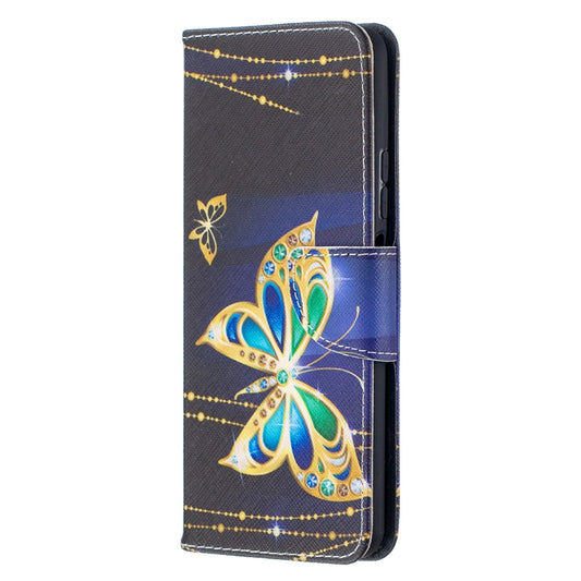 For Huawei P smart 2021 / Y7a Colored Drawing Pattern Horizontal Flip Leather Case with Holder & Card Slots & Wallet(Golden Butterfly) - Huawei Cases by buy2fix | Online Shopping UK | buy2fix