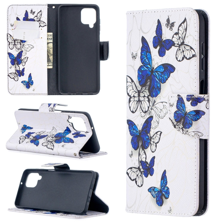 For Samsung Galaxy A12 Colored Drawing Pattern Horizontal Flip Leather Case with Holder & Card Slots & Wallet(Butterfly Swarm) by buy2fix