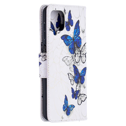 For Samsung Galaxy A12 Colored Drawing Pattern Horizontal Flip Leather Case with Holder & Card Slots & Wallet(Butterfly Swarm) by buy2fix