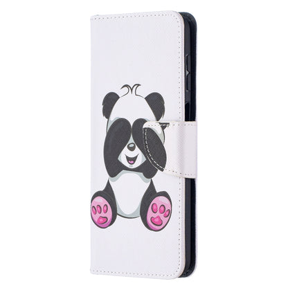 For Samsung Galaxy A12 Colored Drawing Pattern Horizontal Flip Leather Case with Holder & Card Slots & Wallet(Panda) by buy2fix