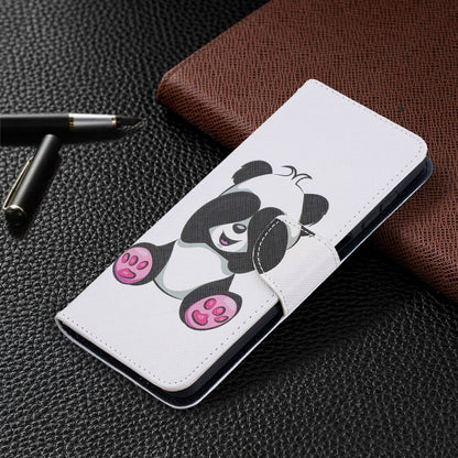 For Samsung Galaxy A12 Colored Drawing Pattern Horizontal Flip Leather Case with Holder & Card Slots & Wallet(Panda) by buy2fix