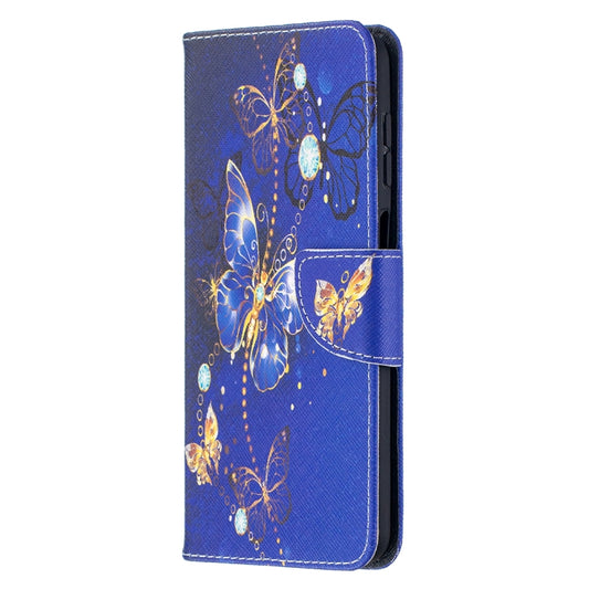 For Samsung Galaxy A12 Colored Drawing Pattern Horizontal Flip Leather Case with Holder & Card Slots & Wallet(Purple Butterfly) by buy2fix