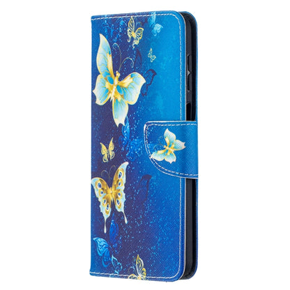 For Samsung Galaxy A12 Colored Drawing Pattern Horizontal Flip Leather Case with Holder & Card Slots & Wallet(Blue Butterfly) by buy2fix
