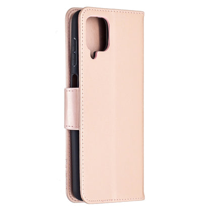 For Samsung Galaxy A12 Two Butterflies Embossing Pattern Horizontal Flip Leather Case with Holder & Card Slot & Wallet & Lanyard(Rose Gold) by buy2fix