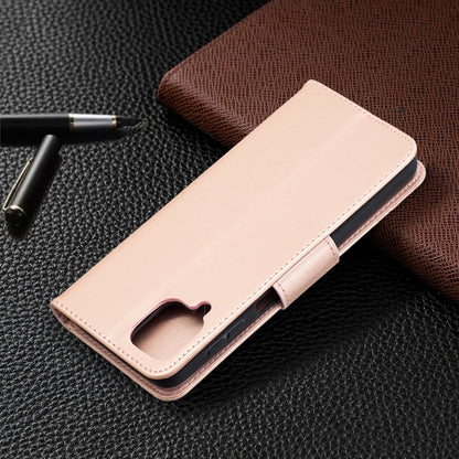 For Samsung Galaxy A12 Two Butterflies Embossing Pattern Horizontal Flip Leather Case with Holder & Card Slot & Wallet & Lanyard(Rose Gold) by buy2fix