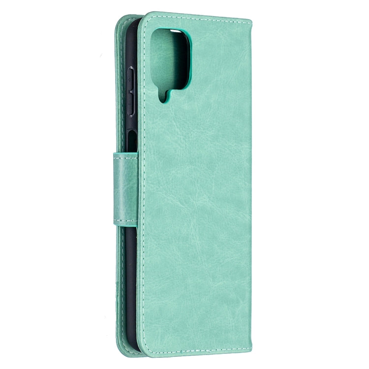 For Samsung Galaxy A12 Two Butterflies Embossing Pattern Horizontal Flip Leather Case with Holder & Card Slot & Wallet & Lanyard(Green) by buy2fix