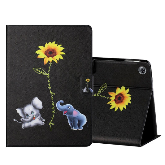 For Huawei MediaPad M5 Lite 10.1 Colored Drawing Horizontal Flip Leather Case with Holder & Card Slots & Sleep / Wake-up Function(Elephant) - Huawei by buy2fix | Online Shopping UK | buy2fix
