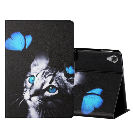 For Lenovo Tab M10 HD 2nd Gen TB-X306X Colored Drawing Horizontal Flip Leather Case with Holder & Card Slots & Sleep / Wake-up Function(Butterfly Cat) - Lenovo by buy2fix | Online Shopping UK | buy2fix