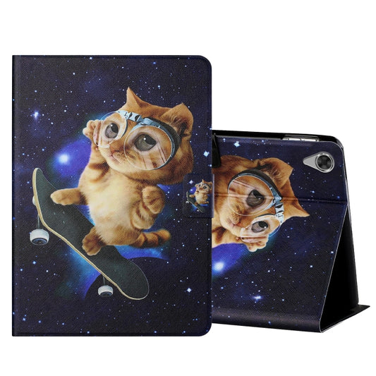 For Lenovo Tab M10 HD 2nd Gen TB-X306X Colored Drawing Horizontal Flip Leather Case with Holder & Card Slots & Sleep / Wake-up Function(Skateboard Cat) - Lenovo by buy2fix | Online Shopping UK | buy2fix
