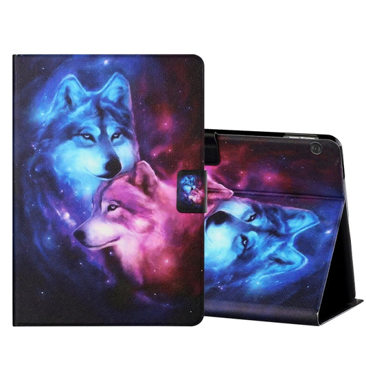 For Lenovo Tab M10 X605F X505 Colored Drawing Horizontal Flip Leather Case with Holder & Card Slots & Sleep / Wake-up Function(Wolf) - Lenovo by buy2fix | Online Shopping UK | buy2fix