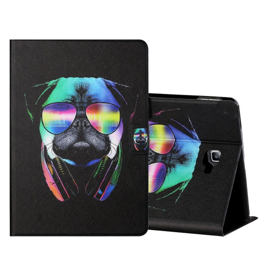 For Samsung Galaxy Tab A 10.1 T580/T585 (2016) Colored Drawing Horizontal Flip Leather Case with Holder & Card Slots & Sleep / Wake-up Function(Eye Dog) - Tab A 10.1 by buy2fix | Online Shopping UK | buy2fix