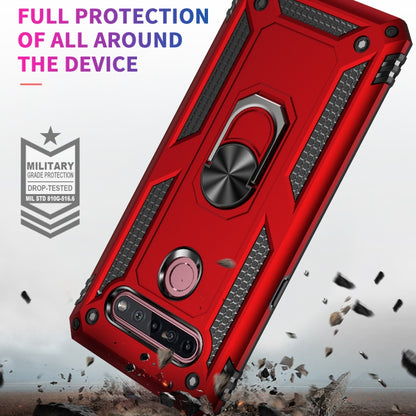 For LG K51S Shockproof TPU + PC Protective Case with 360 Degree Rotating Holder(Silver) - LG Cases by buy2fix | Online Shopping UK | buy2fix