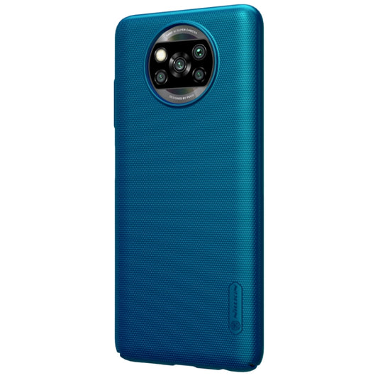For Xiaomi Poco X3 NFC NILLKIN Frosted Concave-convex Texture PC Protective Case(Peacock Blue) - Xiaomi Cases by NILLKIN | Online Shopping UK | buy2fix