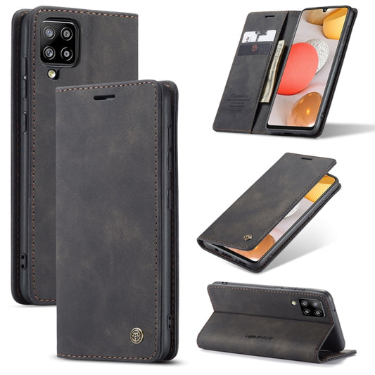For Samsung Galaxy A42 5G CaseMe-013 Multifunctional Retro Frosted Horizontal Flip Leather Case with Card Slot & Holder & Wallet(Black) by CaseMe