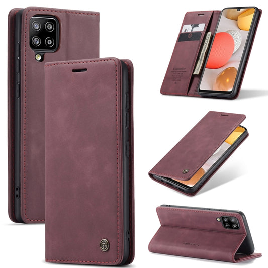 For Samsung Galaxy A42 5G CaseMe-013 Multifunctional Retro Frosted Horizontal Flip Leather Case with Card Slot & Holder & Wallet(Wine Red) by CaseMe