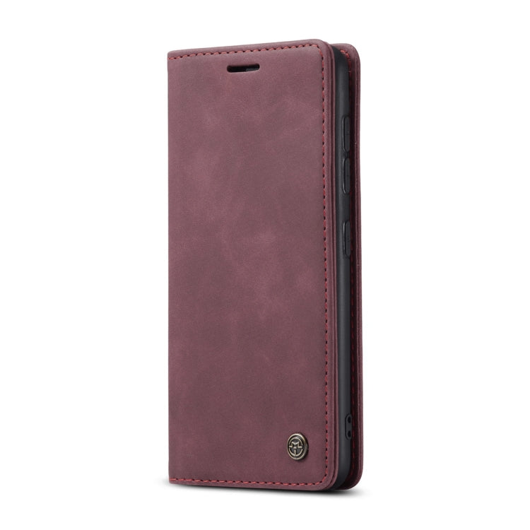 For Samsung Galaxy A42 5G CaseMe-013 Multifunctional Retro Frosted Horizontal Flip Leather Case with Card Slot & Holder & Wallet(Wine Red) by CaseMe