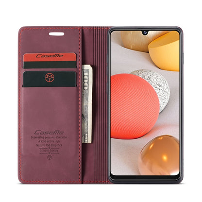 For Samsung Galaxy A42 5G CaseMe-013 Multifunctional Retro Frosted Horizontal Flip Leather Case with Card Slot & Holder & Wallet(Wine Red) by CaseMe