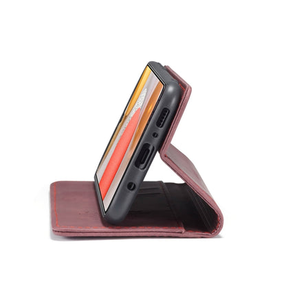 For Samsung Galaxy A42 5G CaseMe-013 Multifunctional Retro Frosted Horizontal Flip Leather Case with Card Slot & Holder & Wallet(Wine Red) by CaseMe