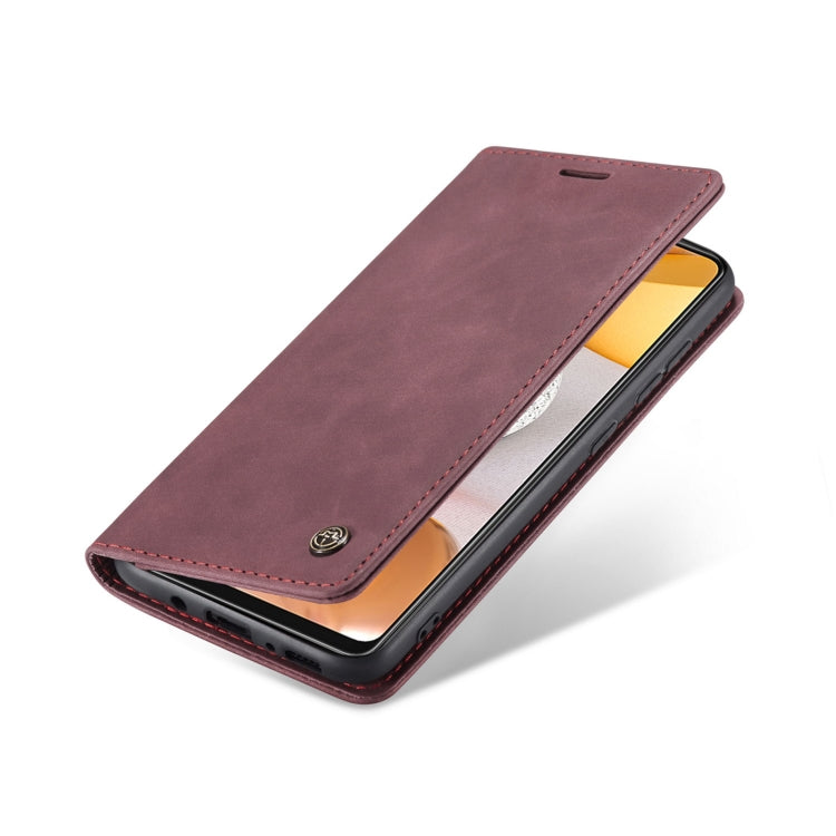 For Samsung Galaxy A42 5G CaseMe-013 Multifunctional Retro Frosted Horizontal Flip Leather Case with Card Slot & Holder & Wallet(Wine Red) by CaseMe